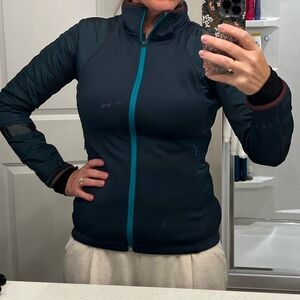 MPG Women's Dark Running Jacket with Teal Zipper